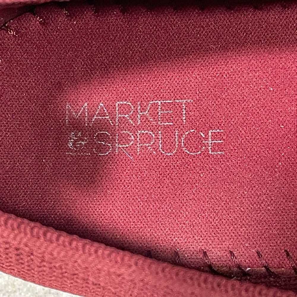 Slip-On Knit Flats in Wine - Picture 10 of 11